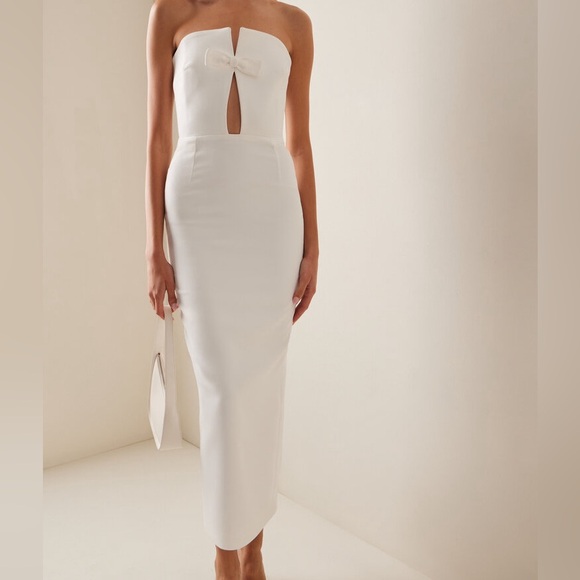 Holly in Temple Tie-Neck Crepe Midi Dress The New Arrivals Ilkyaz Ozel - Picture 1 of 5